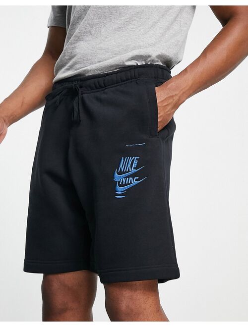 Nike Sport Essentials multi Futura logo fleece shorts in black