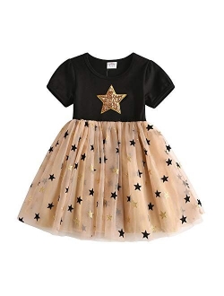 Toddler Girls Dresses for Summer Short Sleeve Kid Clothes Party Tutu Dresses for Little Girls,2-8 Years