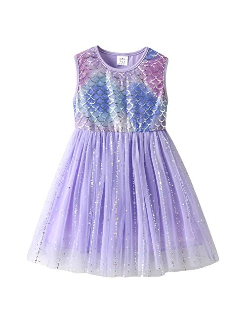 VIKITA Toddler Girls Dresses for Summer Short Sleeve Kid Clothes Party Tutu Dresses for Little Girls,2-8 Years