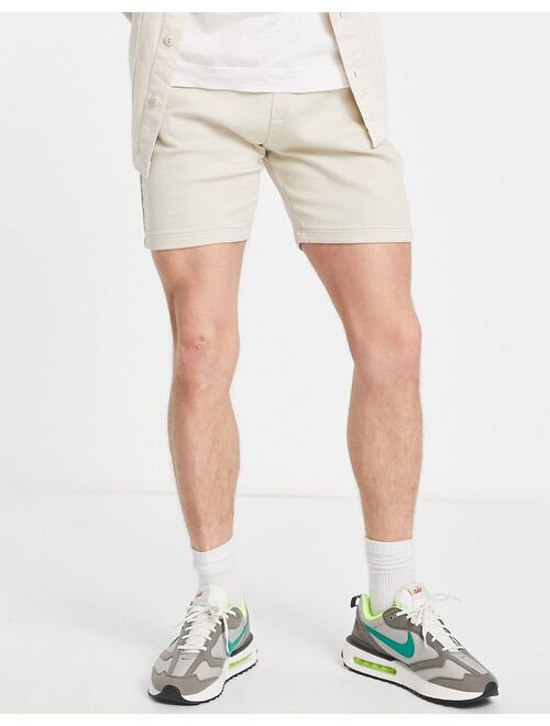 Bershka woven shorts in ecru