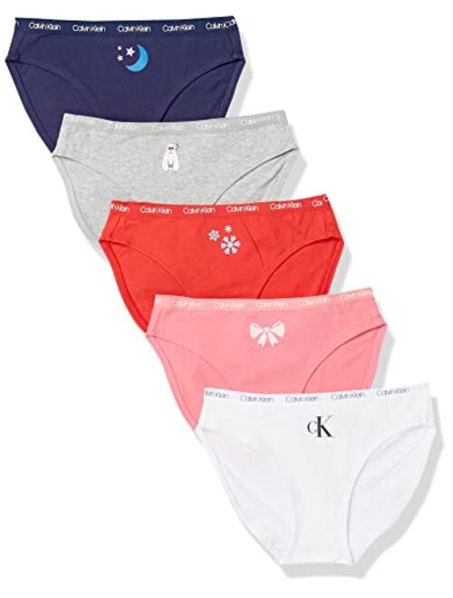 Calvin Klein Girls' Underwear Cotton Bikini Panty, 5 Pack