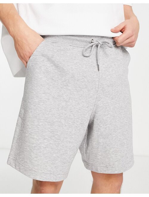 New Look oversized jersey shorts in gray