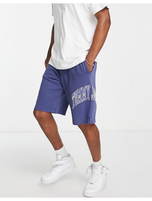 Tommy Hilfiger Tommy Jeans Exclusive collegiate capsule organic cotton sweat shorts in blue