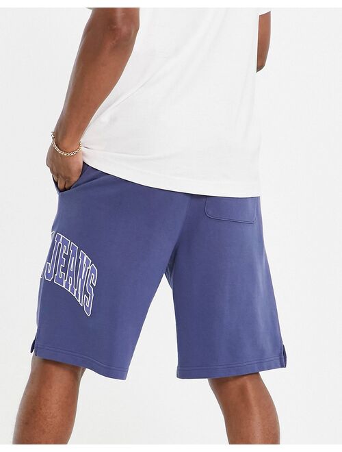 Tommy Hilfiger Tommy Jeans Exclusive collegiate capsule organic cotton sweat shorts in blue