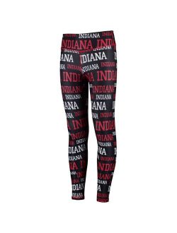 Girls Youth ZooZatz Crimson/White Indiana Hoosiers Stacked Mascot Leggings