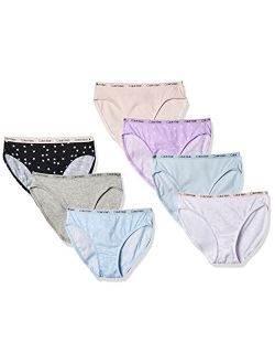 Girls' Cotton Underwear Bikini Panties, 7 Pack