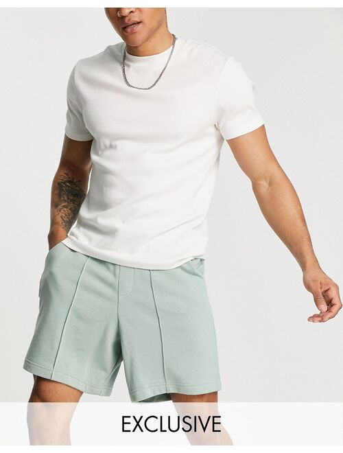 New look oversized pintuck jersey short in khaki