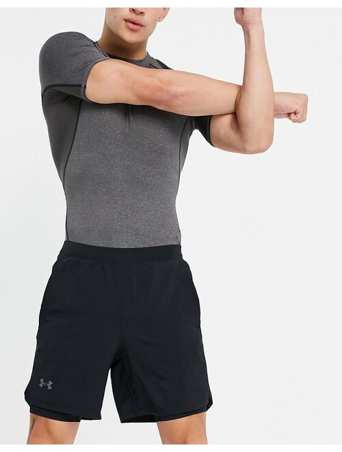 Under Armour Run Launch 7'' 2 in 1shorts in black