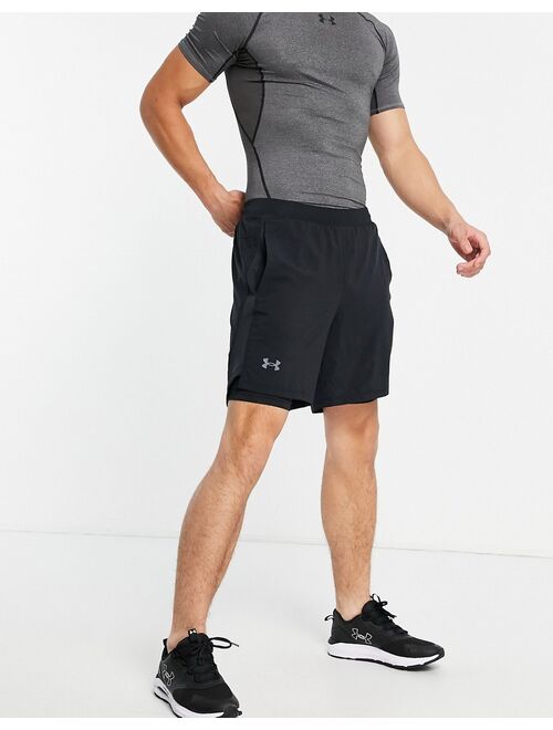 Under Armour Run Launch 7'' 2 in 1shorts in black