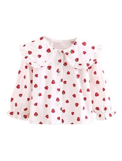 Mud Kingdom Little Girls Long Sleeve Shirt Peter Pan Collar Cute