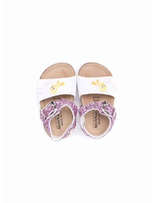 Monnalisa glitter detail sandals