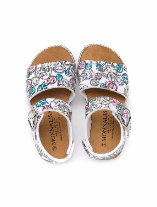 Monnalisa Bugs and Lola Bunny print sandals