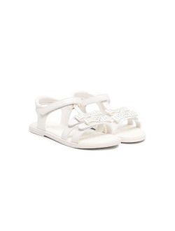 Kids crystal-embellished bow-detail sandals