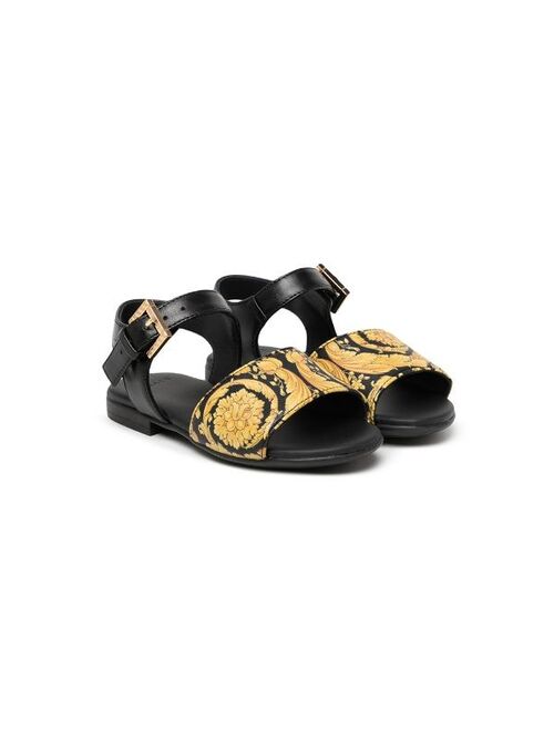 Versace Kids Baroque-print open toe sandals