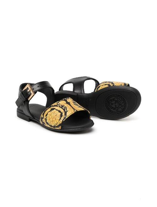 Versace Kids Baroque-print open toe sandals