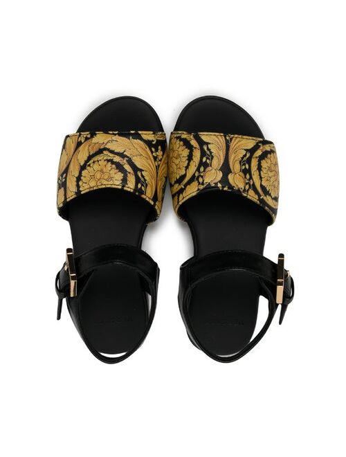 Versace Kids Baroque-print open toe sandals