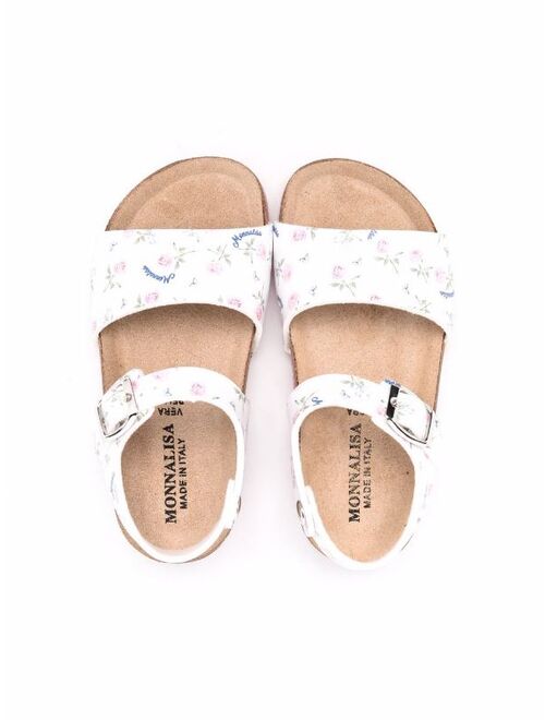 Monnalisa floral-print leather sandals