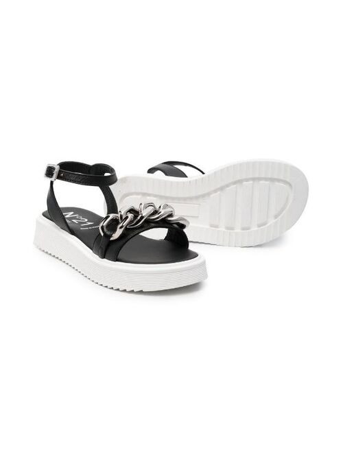 No21 Kids chain open-toe sandals