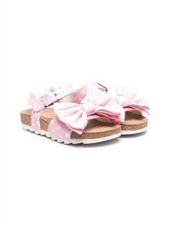 polka-dot bow sandals