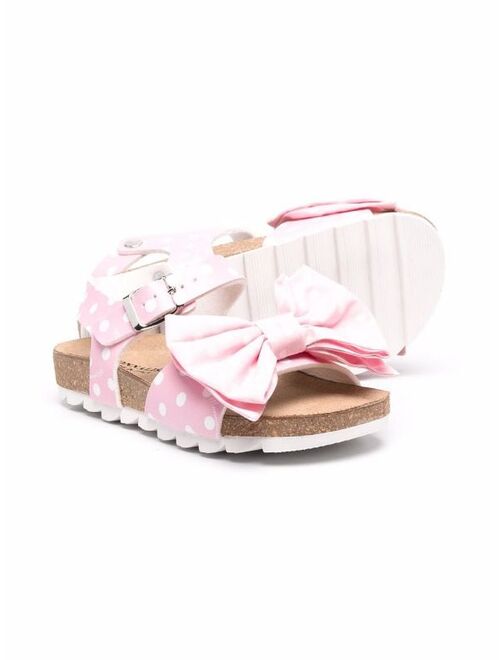 Monnalisa polka-dot bow sandals