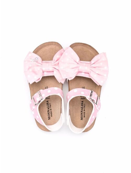 Monnalisa polka-dot bow sandals