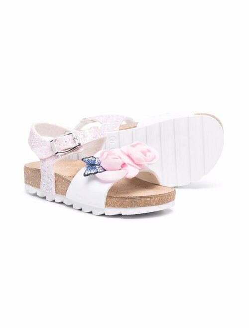 Monnalisa floral-detail buckled sandals