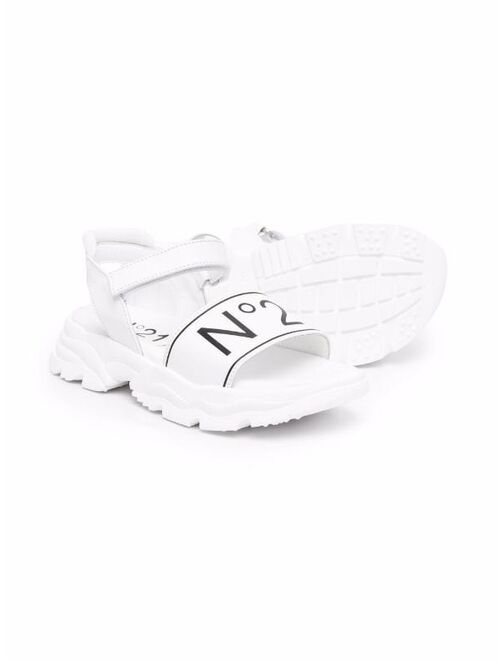 No21 Kids logo-print sandals