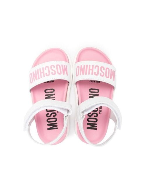 Moschino Kids logo-print strap sandals