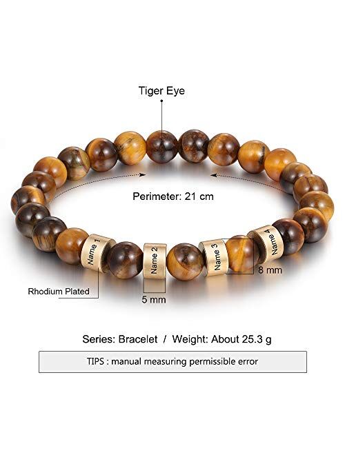 Generic ABRAHA70 Personalized Name Engraving Men Bracelet Customized Lava Tiger Eye Stone Beads Bracelets Handmade Jewelry For Boyfriend 557415