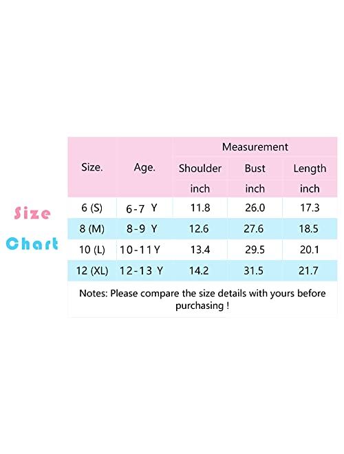 Jorssar Girls Tie Dye Shirts Short Sleeve T-Shirt Casual Tie Hem Tee Tops Size 5-12 Years