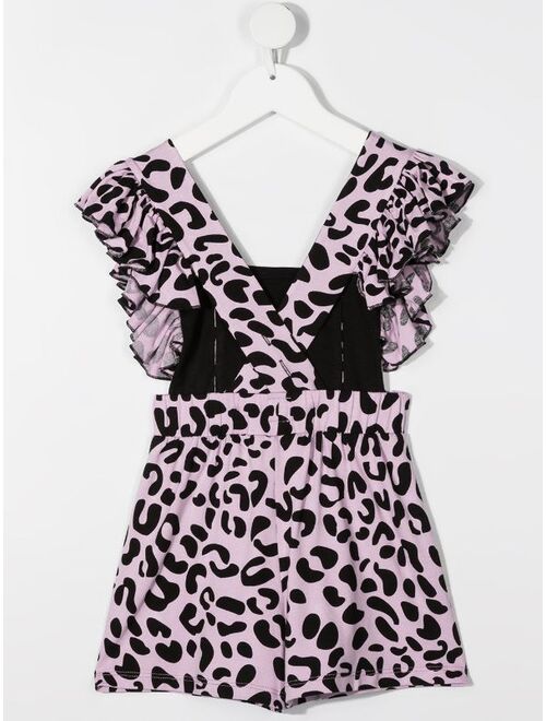 WAUW CAPOW by BANGBANG leopard print ruffle playsuit