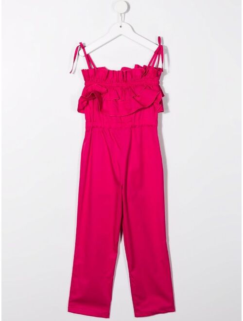 MSGM Kids ruffled straight-leg jumpsuit