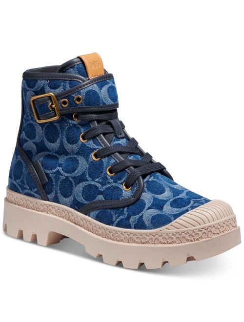 COACH Women's Trooper Lace-up Runway Booties