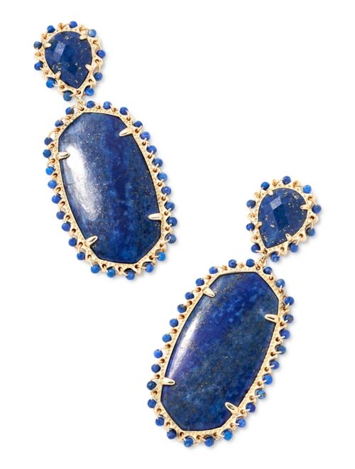 Kendra Scott Silver-Tone Parsons Beaded Oval Drop Earrings