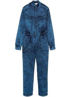 Kids long-sleeve denim jumpsuit