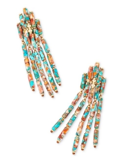 14k Gold-Plated Gemstone Beaded Statement Earrings