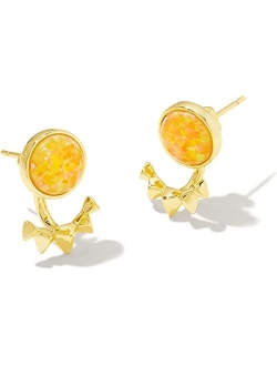 Rhodium-Plated & Shell Sun Jacket Earrings