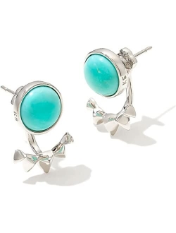 Rhodium-Plated & Shell Sun Jacket Earrings