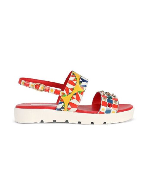 Dolce & Gabbana Kids Carretto print embellished sandals