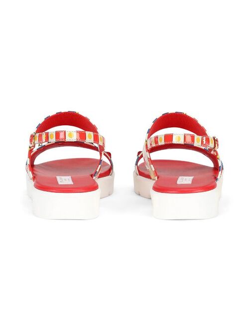 Dolce & Gabbana Kids Carretto print embellished sandals