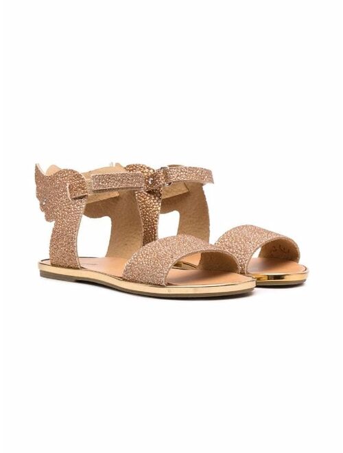 BabyWalker metallic-effect leather sandals