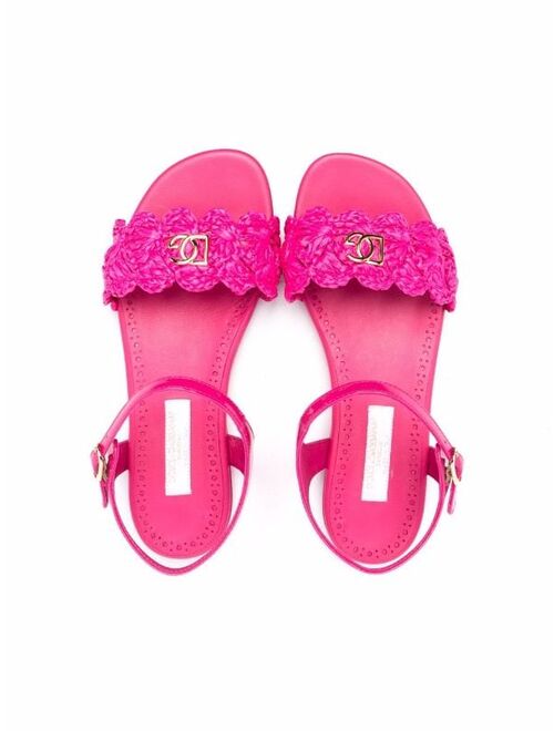 Dolce & Gabbana Kids logo-plaque sandals