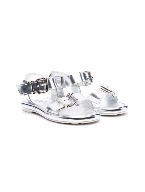 MM6 Maison Margiela Kids metallic open-toe sandals