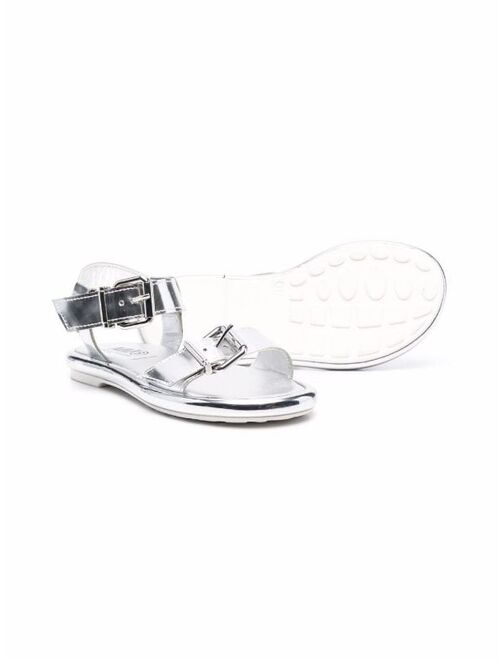 MM6 Maison Margiela Kids metallic open-toe sandals