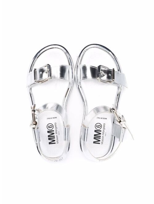 MM6 Maison Margiela Kids metallic open-toe sandals