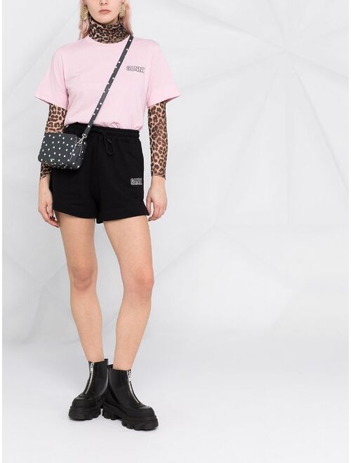 GANNI logo-embroidered cotton shorts