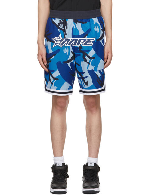 AAPE by A Bathing Ape Blue Polyester Reversible Shorts