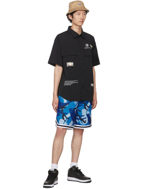 AAPE by A Bathing Ape Blue Polyester Reversible Shorts