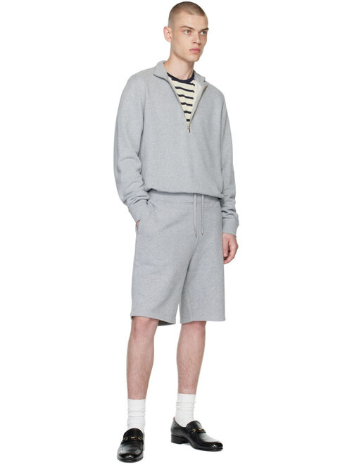 Sunspel Gray Loopback Shorts