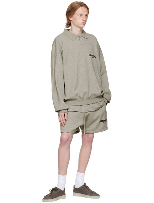 Essentials Gray Cotton Shorts